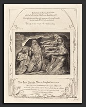 William Blake (British, 1757 - 1827), Job Rebuked by His Friends, 1825, engraving