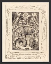 William Blake (British, 1757 - 1827), Behemoth and Leviathan, 1825, engraving
