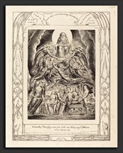 William Blake (British, 1757 - 1827), Satan Before the Throne of God, 1825, engraving