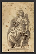 Cherubino Alberti (Italian, 1553 - 1615), Justice, pen and brown ink with gray wash over black