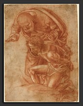 Workshop of Luca Signorelli, The Sacrifice of Isaac, c. 1500, red chalk with white heightening on