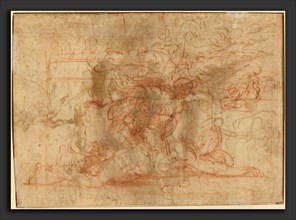 Parmigianino (Italian, 1503 - 1540), Jael and Cisera?, c. 1524-1527, red chalk on thin laid paper