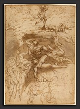 Parmigianino (Italian, 1503 - 1540), The Fall of the Rebel Angels [recto], c. 1524-1527, pen and