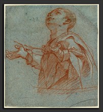Bartolomeo Cesi (Italian, 1556 - 1629), A Boy Gazing Upward in Adoration, c. 1594, red chalk