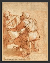 Domenico Beccafumi (Italian, c. 1485 - 1551), Study for "The Four Doctors of the Church", pen and