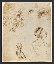 Leonardo da Vinci (Italian, 1452 - 1519), Sheet of Studies [recto], probably 1470-1480, pen and