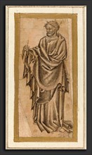 Italian 15th century (Umbrian), Standing Apostle, c. 1400, pen and brown ink with brown wash on