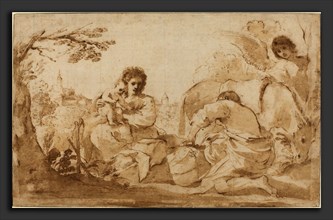 Giovanni Francesco Barbieri, called Guercino (Italian, 1591 - 1666), The Rest on the Flight into