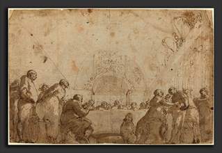Giulio Benso (Italian, c. 1601 - 1668), The Last Supper, pen and brown ink with brown wash