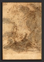 Salvator Rosa (Italian, 1615 - 1673), Landscape, mid 1660s, pen and brown ink with gray wash on