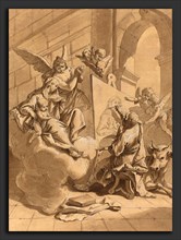 Follower of Francesco Fontebasso, Saint Luke Painting the Virgin, 18th century, pen and brown ink,
