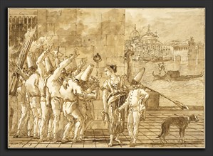 Giovanni Domenico Tiepolo (Italian, 1727 - 1804), Punchinello's Farewell to Venice, 1797-1804, pen
