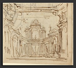 Italian 18th Century, Stage Design, pen and brown ink over graphite on laid paper