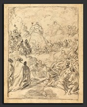 Francesco Solimena (Italian, 1657 - 1747), The Triumph of the Trinity (The Gloria), black chalk on