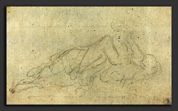 Giovanni Battista Cipriani (Italian, 1727 - 1785), Reclining Woman, graphite on laid paper