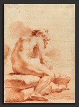 Gaetano Gandolfi (Italian, 1734 - 1802), A Young Man Warming Himself at a Brazier, red chalk