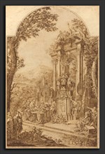Domenico Maria Fratta (Italian, 1696 - 1763), Monument to William Chancellor Cowper, 1732, pen and