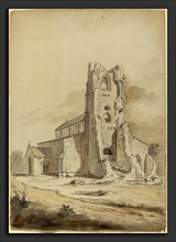 Hendrik Frans de Cort (Flemish, 1742 - 1810), Ruined Church, probably 1794, graphite with gray and