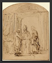Studio of Rembrandt van Rijn, The Betrothal of the Holy Virgin, pen and brown ink with brown wash