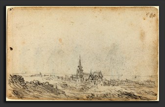 Jan van Goyen (Dutch, 1596 - 1656), View of Scheveningen [recto], probably c. 1650-1652, gray wash