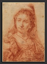 Govaert Flinck (Dutch, 1615 - 1660), Saskia, red chalk on laid paper