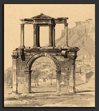 Themistocles von Eckenbrecher (German, 1842 - 1921), Hadrian's Arch, 1890, pen and black ink and