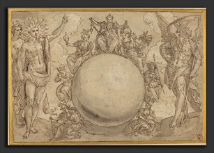Maarten de Vos (Flemish, 1532 - 1603), Apollo, Diana, and Time with the Cyclic Vicissitudes of