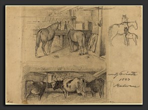 Lovis Corinth (German, 1858 - 1925), The Barn, 1883, graphite on wove paper