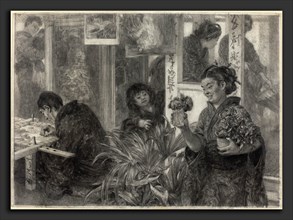 Adolph Menzel (German, 1815 - 1905), Japanese Artist at Work, 1886, graphite on paperboard