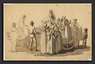 Anton Wachsmann (German, c. 1765 - c. 1836), Market Scene, c. 1800, pen and black ink with gray