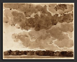 Franz Innocenz Josef Kobell (German, 1749 - 1822), Clouds over a Forest, brown wash on laid paper