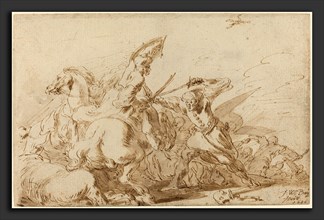 Johann Wilhelm Baur (German, 1607 - 1641), A Battle between Oriental Cavalry and Soldiers, 1636,