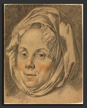 Anton Johann Tischbein (German, 1720 - 1784), Head of a Matron, black and red chalk on laid paper