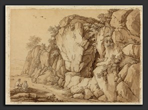 Johann August Nahl II (German, 1752 - 1825), A Young Couple Seated near a Massive Rock Formation,