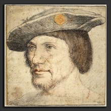 German 16th century (Augsburg), Portrait of a Man Wearing a Hat with a Medallion, 1520-1540, black,