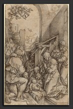 Heinrich Aldegrever (German, 1502 - 1555-1561), The Nativity, 1552, pen and black ink with gray