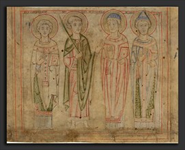 German 12th Century, Saints Cyprian, Vitus, Stephan, and Cornelius, third quarter 12th century,
