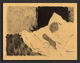 Edouard Vuillard (French, 1868 - 1940), Madame V. Sleeping, c. 1892, brush and black ink