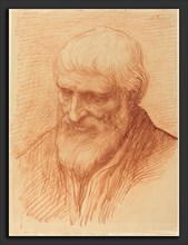 Alphonse Legros, Study of a Philosopher, French, 1837 - 1911, red chalk