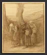 Alphonse Legros, The Departure, French, 1837 - 1911, 1905, pen and brown ink with brown wash over