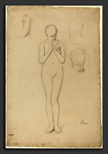 Edgar Degas (French, 1834 - 1917), Study of a Female Nude, 1856-1858, graphite