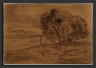 Alexandre-Gabriel Decamps (French, 1803 - 1860), Oriental Landscape, c. 1845, charcoal counterproof