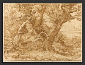 Alphonse Legros, Centaur with Branches, French, 1837 - 1911, pen and brown ink on wove paper