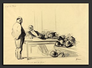 Jean-Louis Forain, C'est la Paix.  Tu vois pas un kepi!, French, 1852 - 1931, c. 1919, brush and