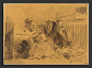 Jean-Louis Forain, Defenseur et Accuse, French, 1852 - 1931, c. 1908, black and brown crayon? over