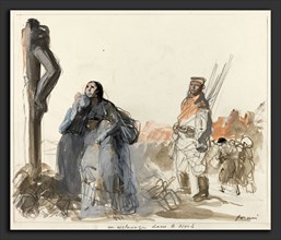 Jean-Louis Forain, En esclavage dans le Nord, French, 1852 - 1931, c. 1914-1919, black crayon and