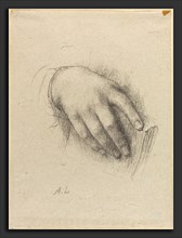 Alphonse Legros, The Hand of the Artist's Daughter, French, 1837 - 1911, black crayon