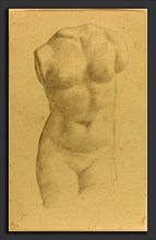 Alphonse Legros, Torso, French, 1837 - 1911, graphite on laid paper