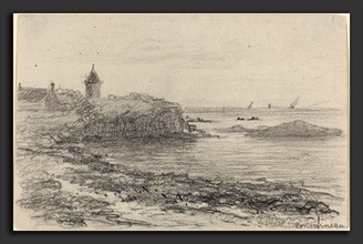 EugÃ¨ne Boudin (French, 1824 - 1898), The Coast at Concarneau, graphite on wove paper