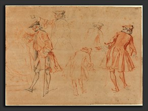 Jacques André Portail (French, 1695 - 1759), Sketches of a Gentleman, red and black chalk on laid